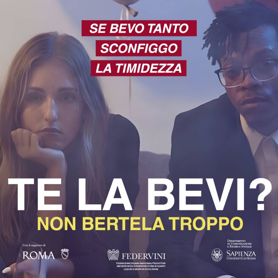 Sapienza, Roma Capitale e Federvini per il "bere responsabile": parte la campagna “Te la bevi? Non bertela troppo”